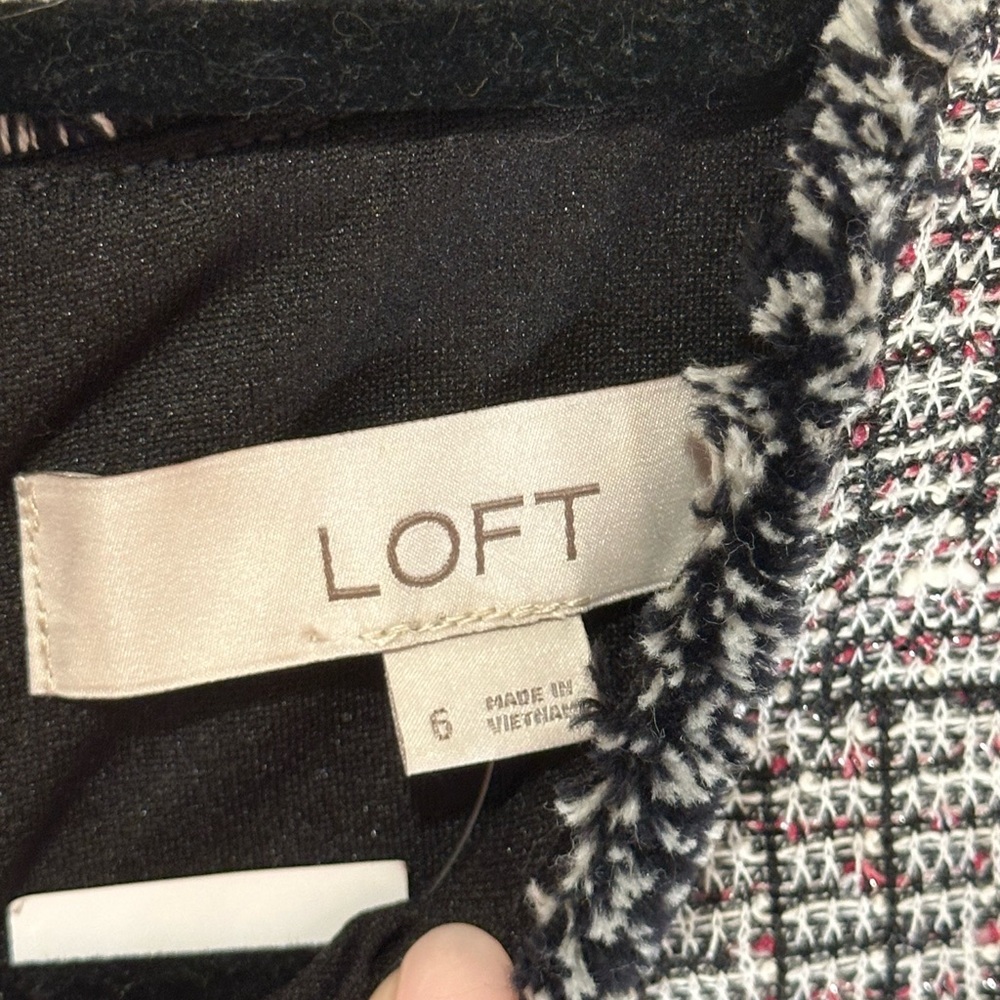 LOFT Shimmer Boucle Flare Dress - Picture 11 of 11